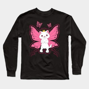 Butterfly Kitten Fairy Long Sleeve T-Shirt